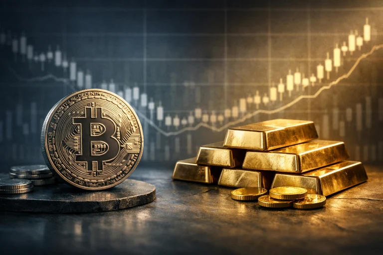 Bitcoin v/s Gold: Which Asset Wins by 2026 as BTC Trades at $76K and Gold Eyes $6,000?
