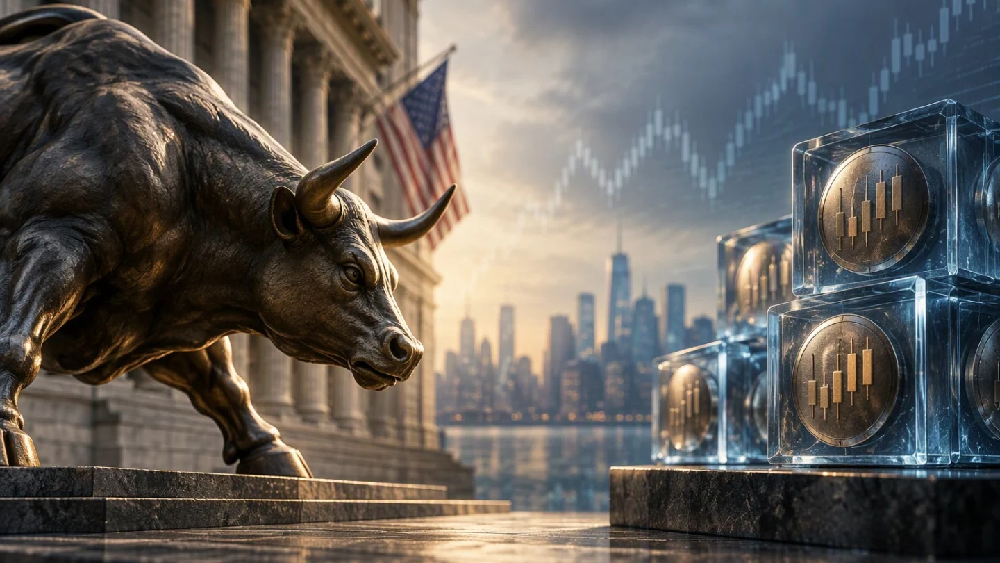Editorial illustration for large US companies objecting to tokenized trading of their shares on a new venue